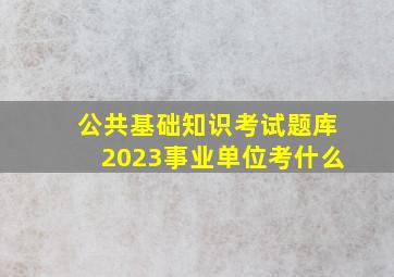 公共基础知识考试题库2023事业单位考什么