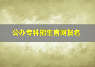 公办专科招生官网报名