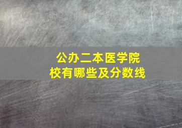 公办二本医学院校有哪些及分数线