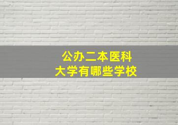 公办二本医科大学有哪些学校