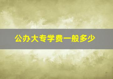 公办大专学费一般多少