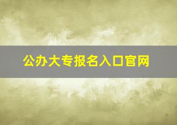 公办大专报名入口官网