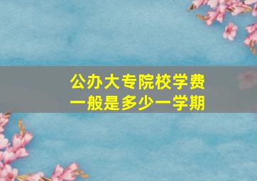 公办大专院校学费一般是多少一学期