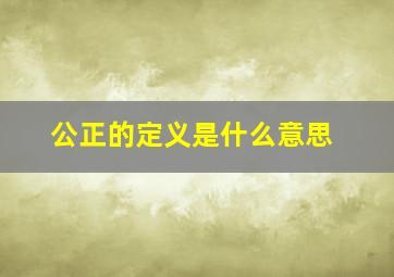 公正的定义是什么意思