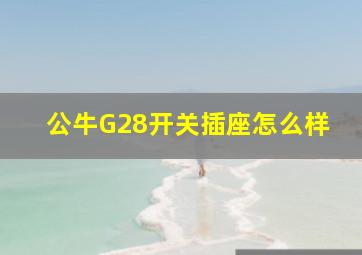 公牛G28开关插座怎么样