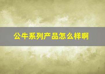 公牛系列产品怎么样啊