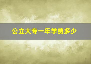 公立大专一年学费多少