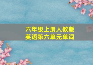 六年级上册人教版英语第六单元单词