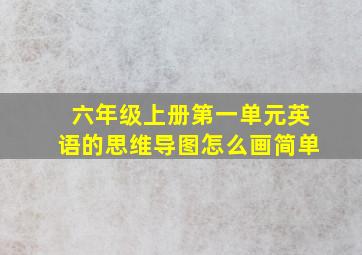 六年级上册第一单元英语的思维导图怎么画简单