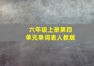 六年级上册第四单元单词表人教版