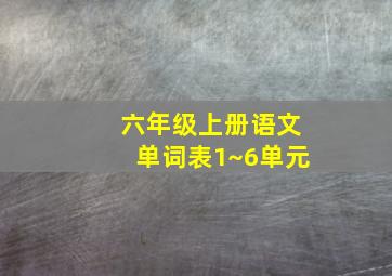 六年级上册语文单词表1~6单元