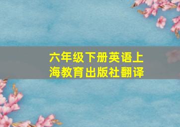 六年级下册英语上海教育出版社翻译