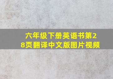 六年级下册英语书第28页翻译中文版图片视频