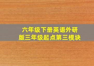 六年级下册英语外研版三年级起点第三模块