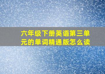 六年级下册英语第三单元的单词精通版怎么读