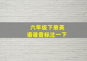 六年级下册英语谐音标注一下