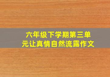 六年级下学期第三单元让真情自然流露作文