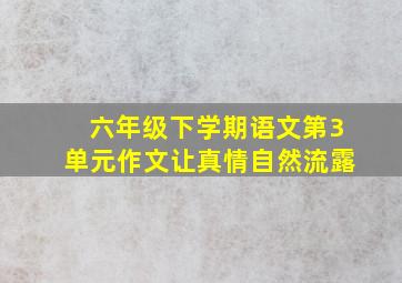 六年级下学期语文第3单元作文让真情自然流露