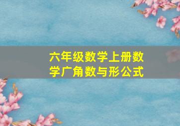 六年级数学上册数学广角数与形公式