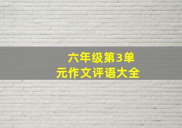 六年级第3单元作文评语大全