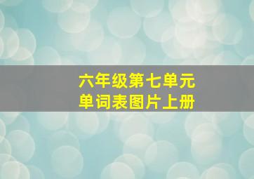 六年级第七单元单词表图片上册