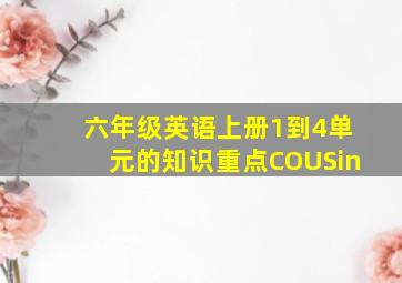 六年级英语上册1到4单元的知识重点COUSin