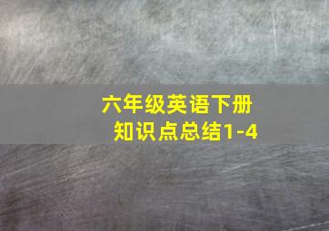 六年级英语下册知识点总结1-4