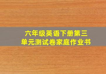 六年级英语下册第三单元测试卷家庭作业书