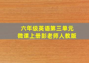 六年级英语第三单元微课上册彭老师人教版