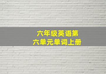 六年级英语第六单元单词上册