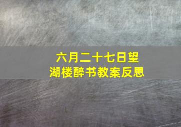 六月二十七日望湖楼醉书教案反思