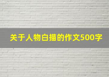 关于人物白描的作文500字