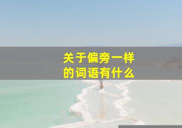 关于偏旁一样的词语有什么