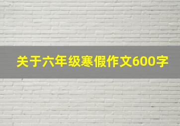 关于六年级寒假作文600字