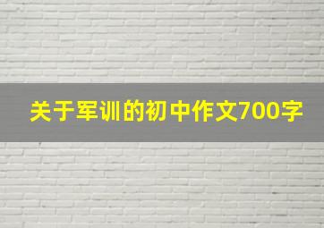 关于军训的初中作文700字