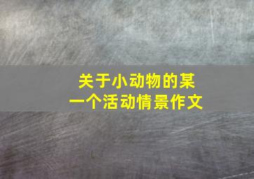 关于小动物的某一个活动情景作文