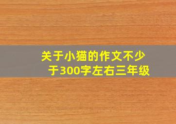 关于小猫的作文不少于300字左右三年级