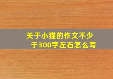 关于小猫的作文不少于300字左右怎么写