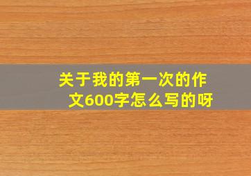 关于我的第一次的作文600字怎么写的呀