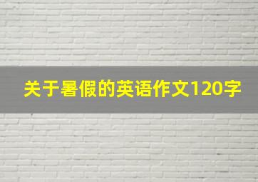 关于暑假的英语作文120字