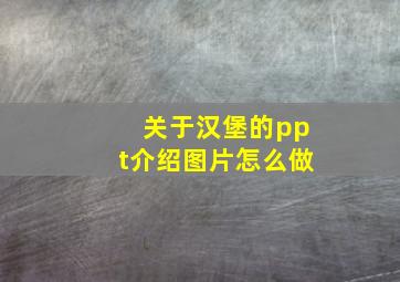 关于汉堡的ppt介绍图片怎么做