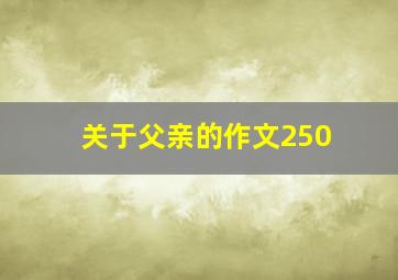 关于父亲的作文250