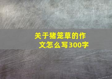 关于猪笼草的作文怎么写300字