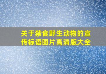 关于禁食野生动物的宣传标语图片高清版大全