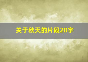 关于秋天的片段20字