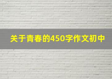 关于青春的450字作文初中