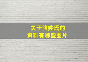 关于骆姓氏的资料有哪些图片