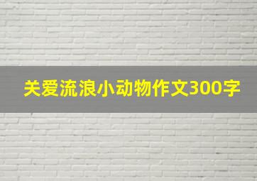 关爱流浪小动物作文300字