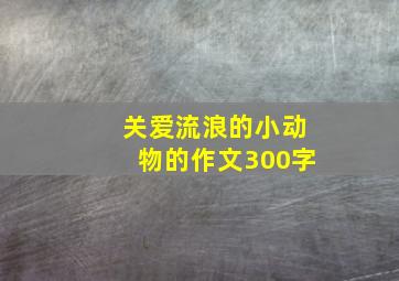 关爱流浪的小动物的作文300字