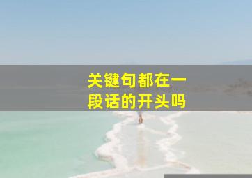 关键句都在一段话的开头吗